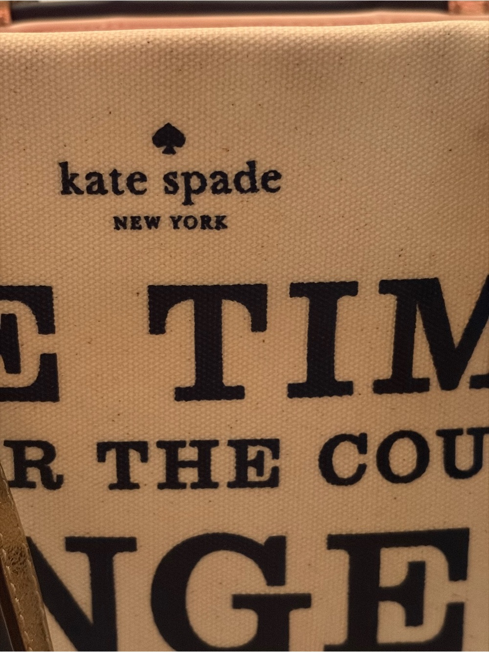 Kate Spade Storyline Cream/Navy Canvas 'Tee Time' Tote with KS Wallet - Picture 8 of 15